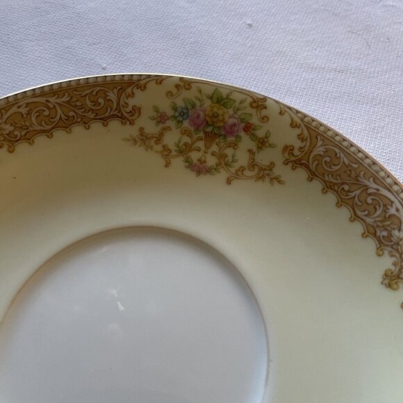 Noritake Occupied Japan Floral Gold Trim Saucer Plate - Picture 3 of 6